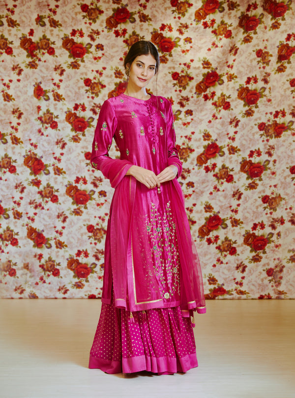 Magenta Pink Lehenga Set.