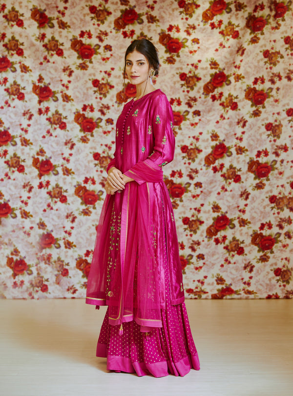 Magenta Pink Lehenga Set.