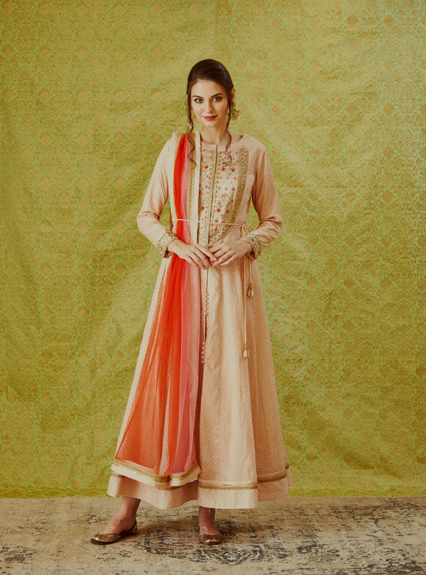 Light Pink Anarkali Set.