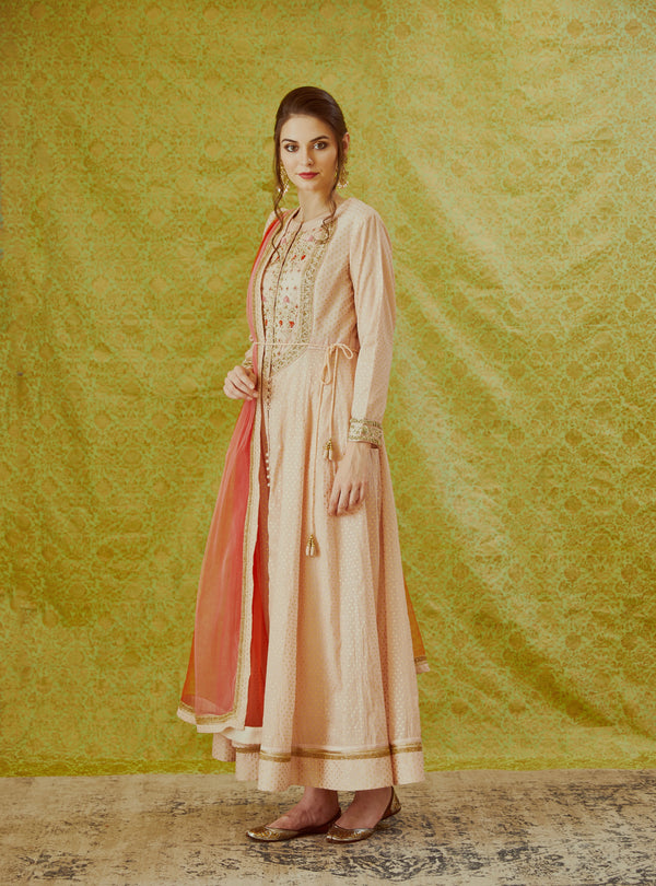 Light Pink Anarkali Set.