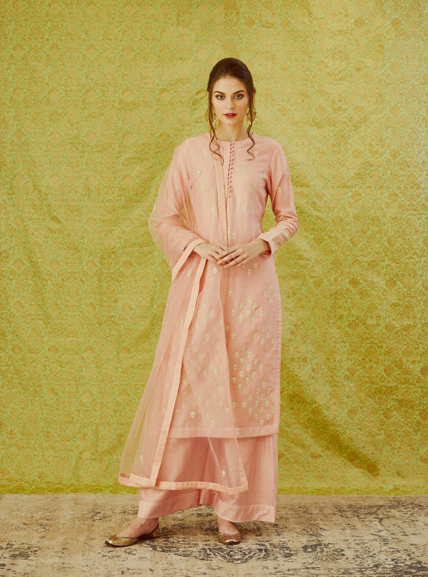 Peach Kurta Set.