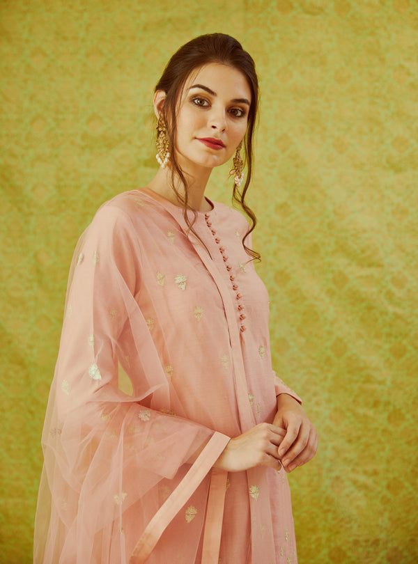 Peach Kurta Set.