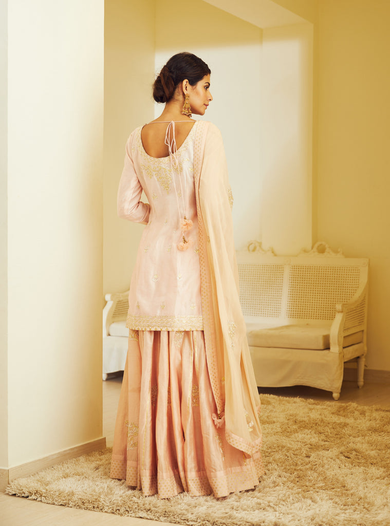 kurta sharara set | Party wear indian dresses, Circle skirt outfits, Long  gown design