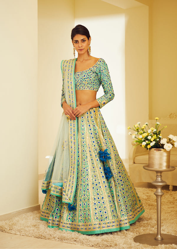 Blue Lehenga Set.