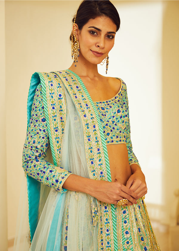 Blue Lehenga Set.