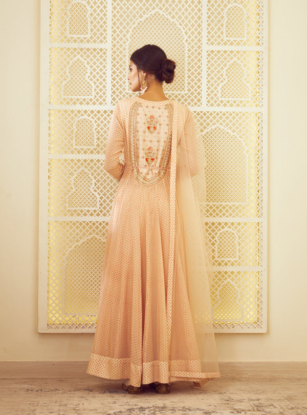 Beige Anarkali Set.