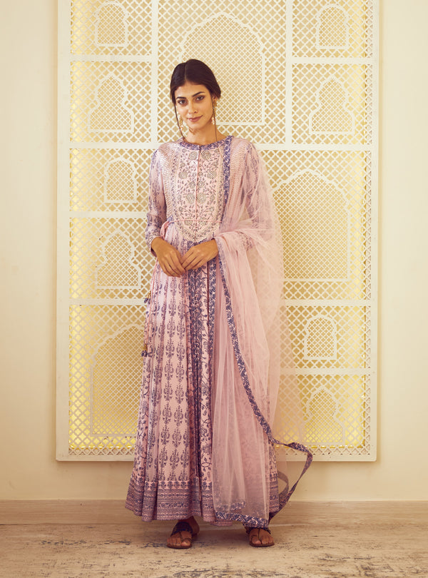 Light Pink Anarkali Set.