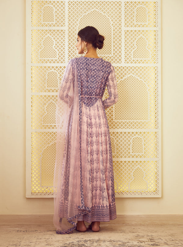 Light Pink Anarkali Set.