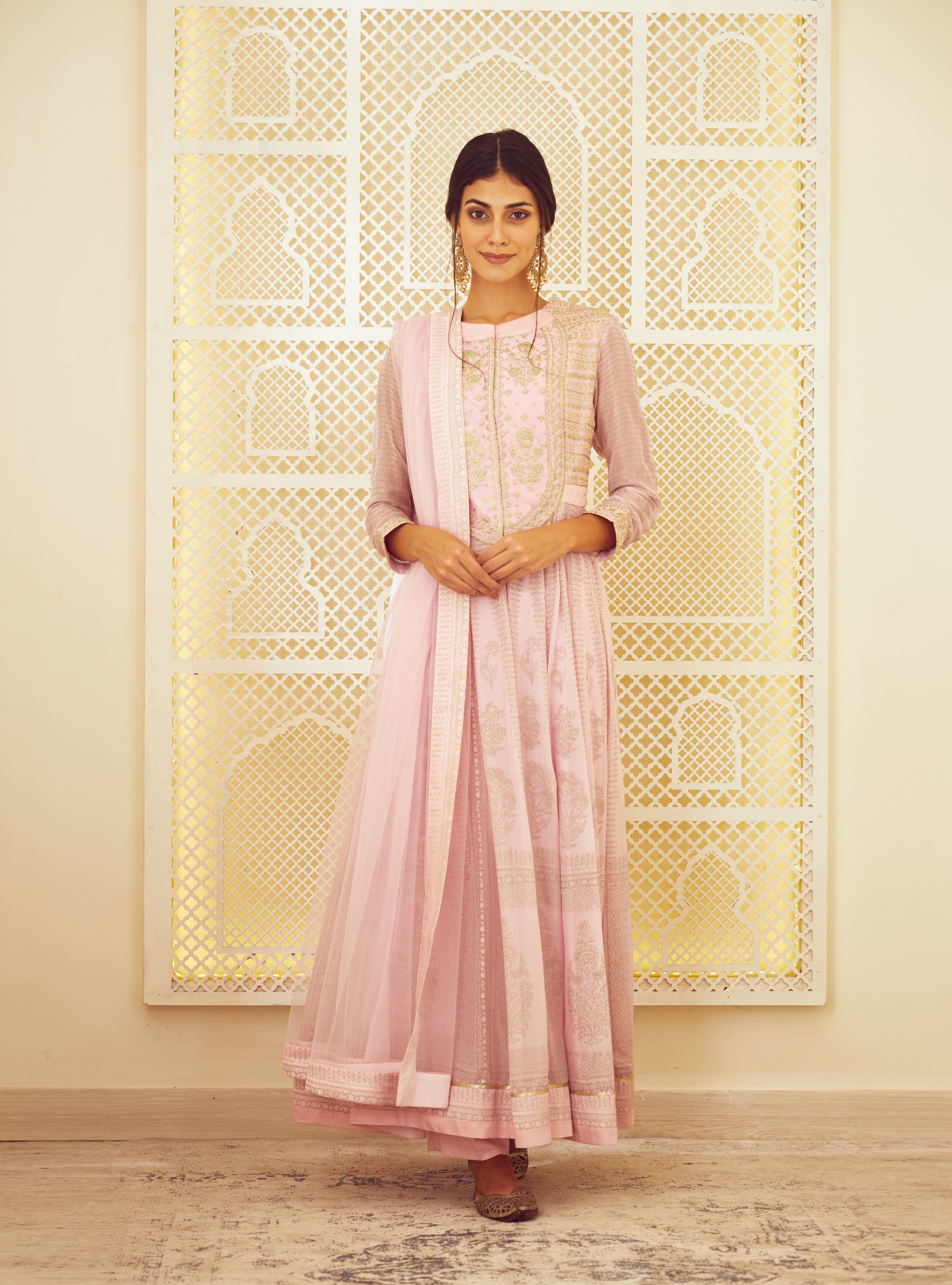 Light Pink Anarkali Set. Shyam Narayan Prasad Light Pink Anarkali Set. Shyam Narayan Prasad