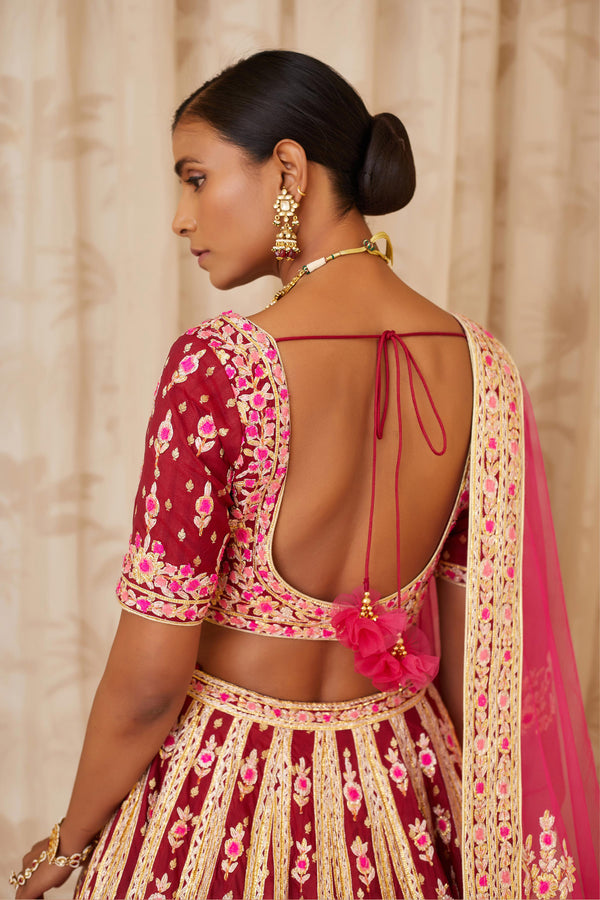 Maroon Lehenga Set.