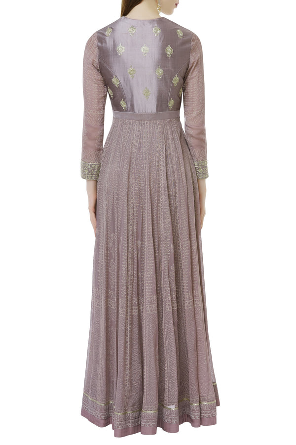 Mauve Purple Anarkali Set.