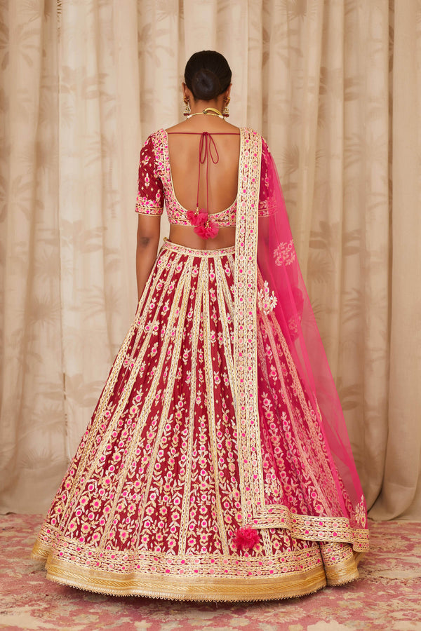 Maroon Lehenga Set.