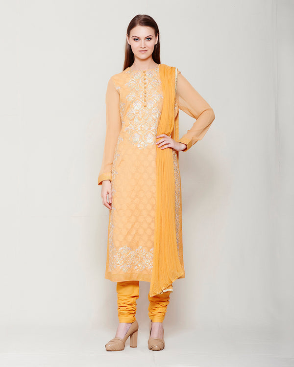 Light Orange Kurta Set.