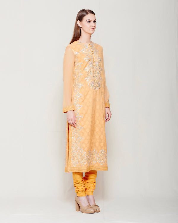 Light Orange Kurta Set.