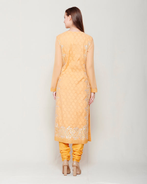 Light Orange Kurta Set.