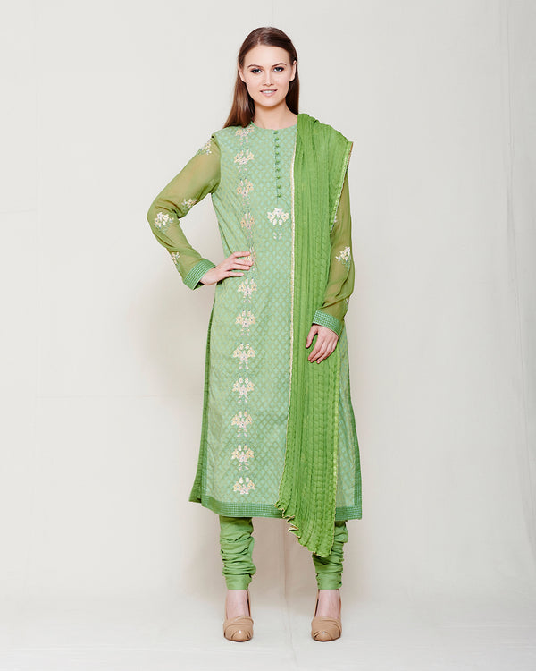 Olive Green Kurta Set.