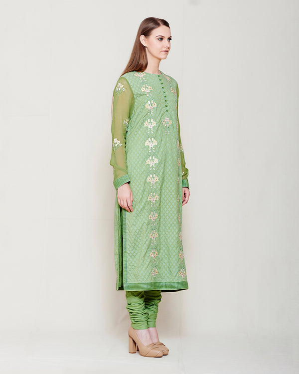 Olive Green Kurta Set.