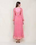 Coral Pink Anarkali Set.