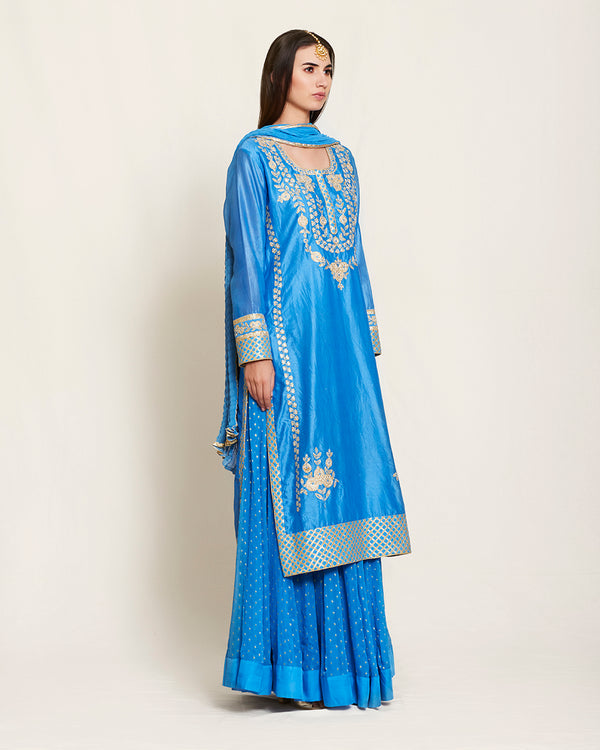 SNP 320-Blue gota kurta skirt set