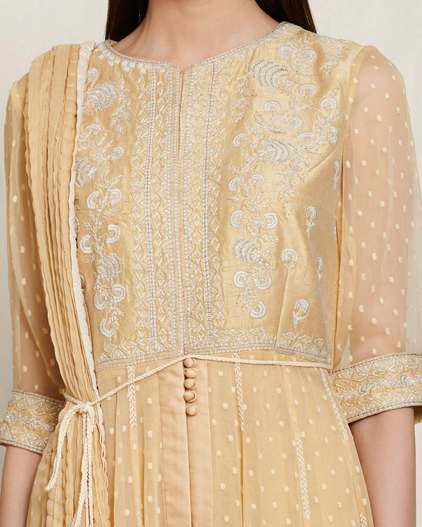 Beige Anarkali Set.