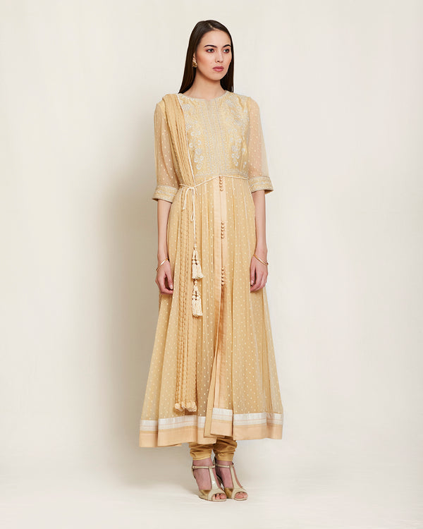 Beige Anarkali Set.