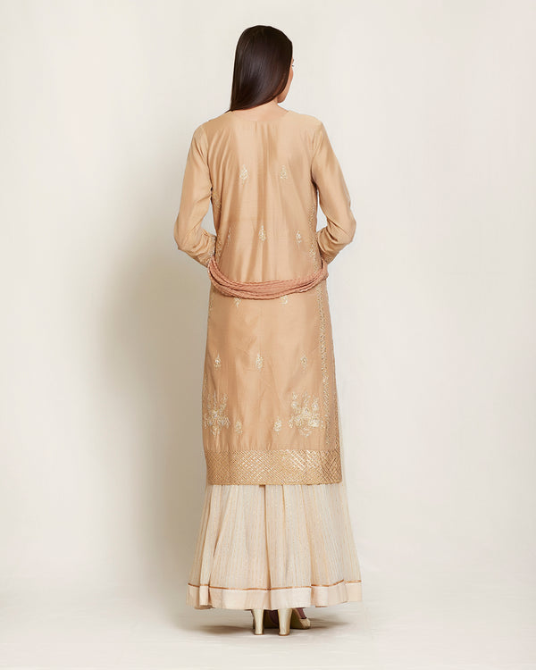 Neutral/Off white kurta and skirt set