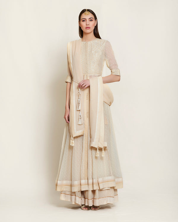 Ivory anarkali & skirt set