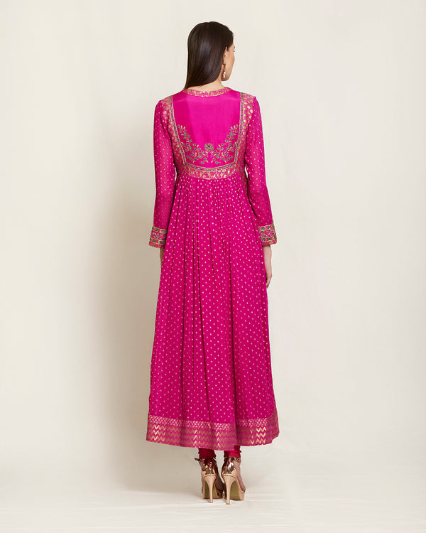 Magenta anarkali set