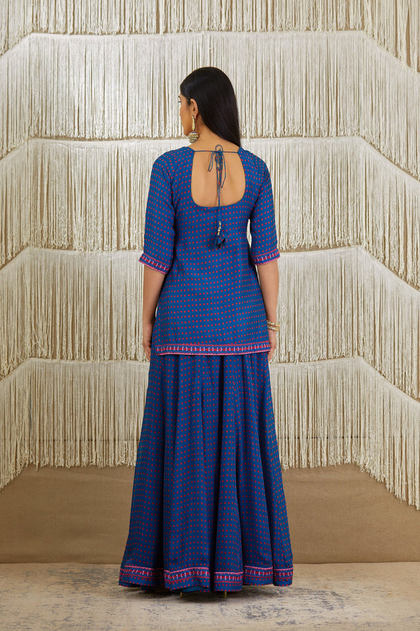 Teal Blue Sharara set