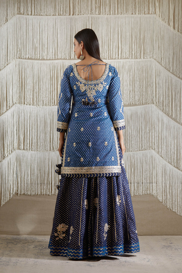 Navy Blue Sharara set.