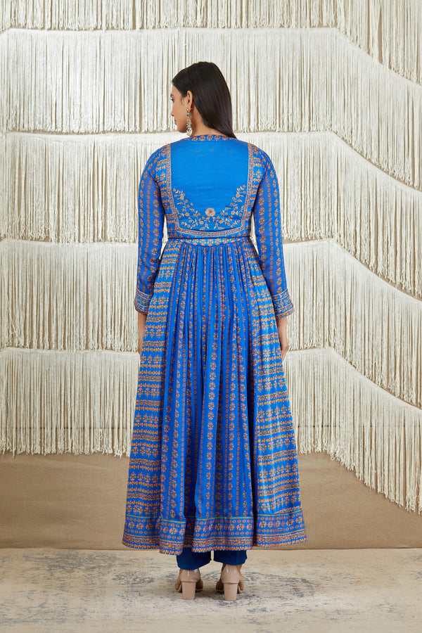 Royal Blue Anarkali set