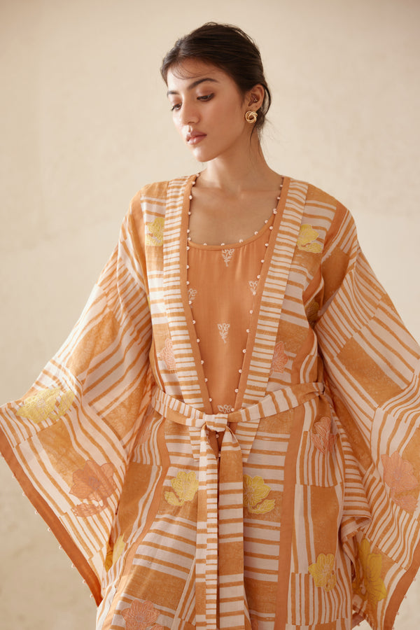 Russet Orange Kimono Set.