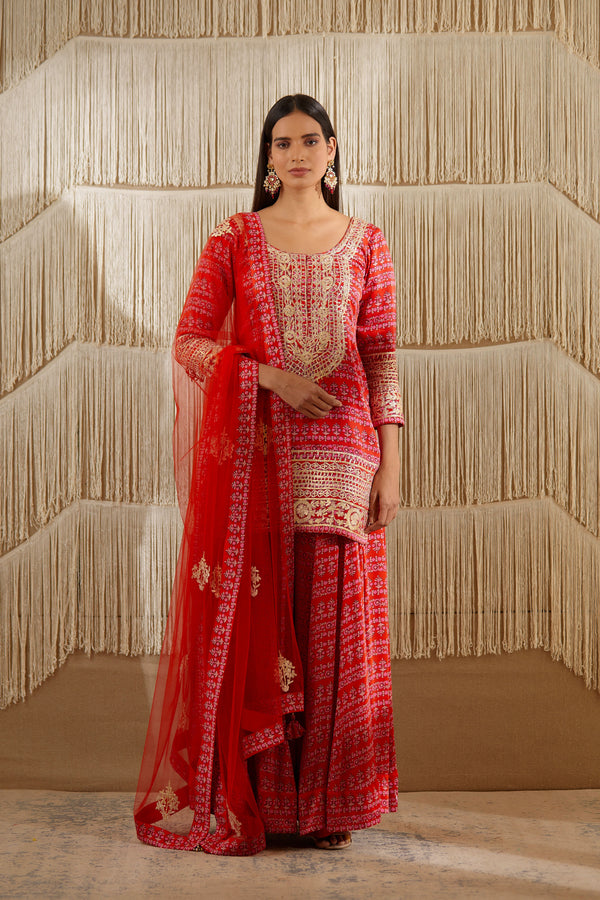 Red Sharara set.