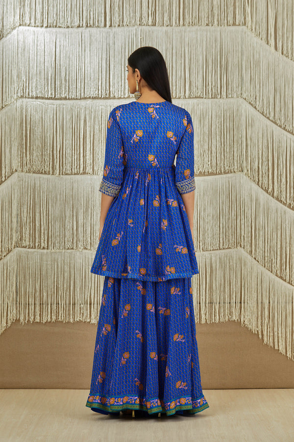 Royal Blue Sharara set.