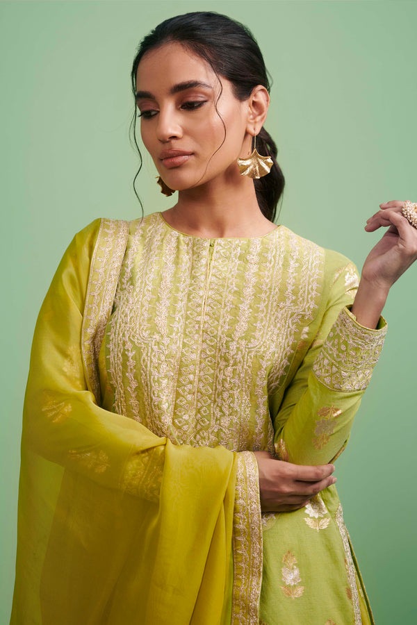 Green Kurta & Sharara Set.