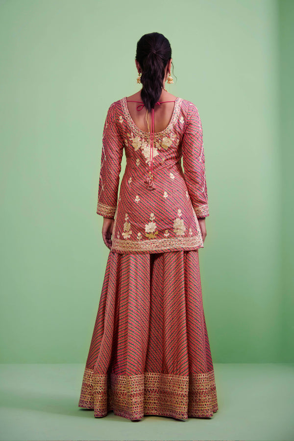 Pink Kurta & Sharara Set.