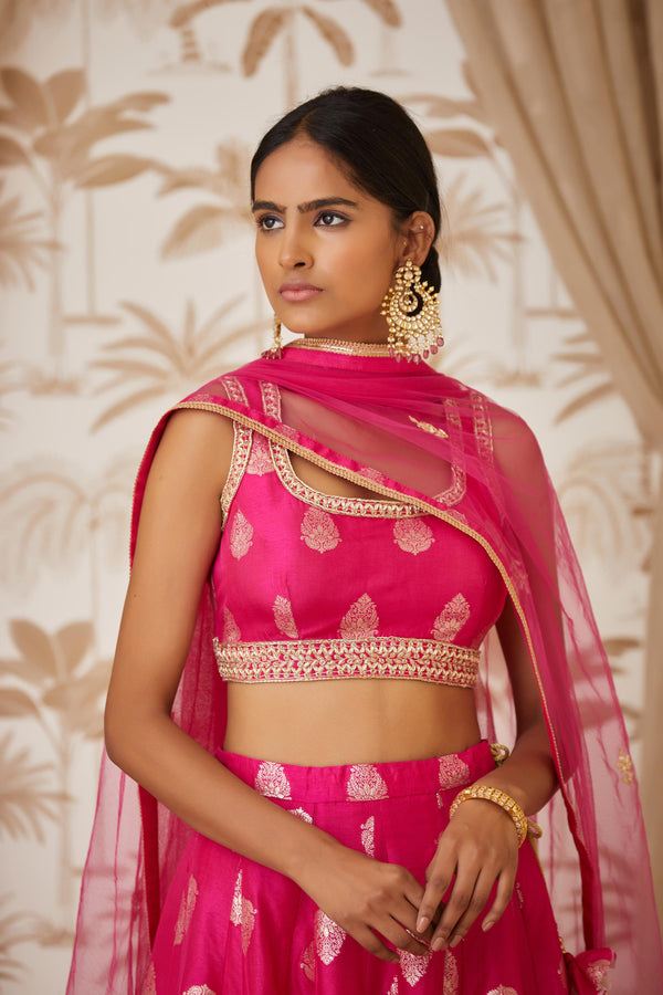 Magenta Lehenga Set.