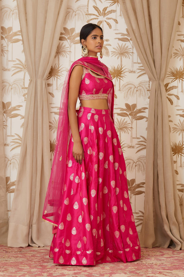 Magenta Lehenga Set.