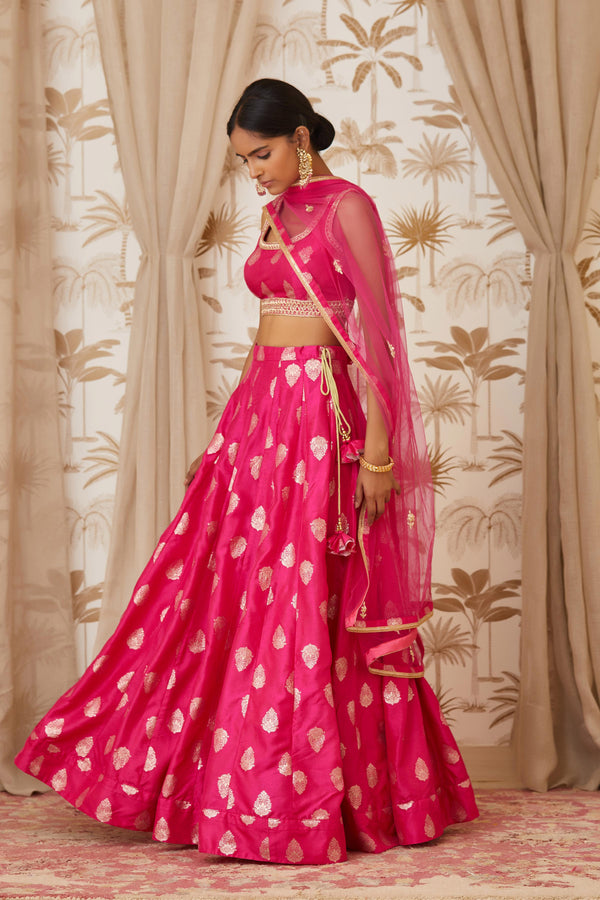 Magenta Lehenga Set.