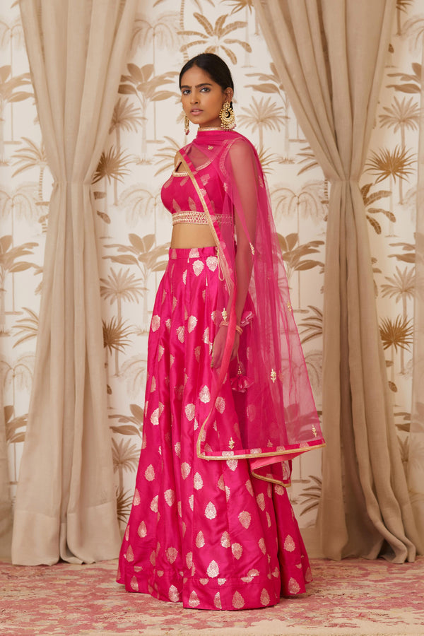 Magenta Lehenga Set.