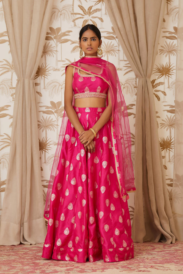 Magenta Lehenga Set.