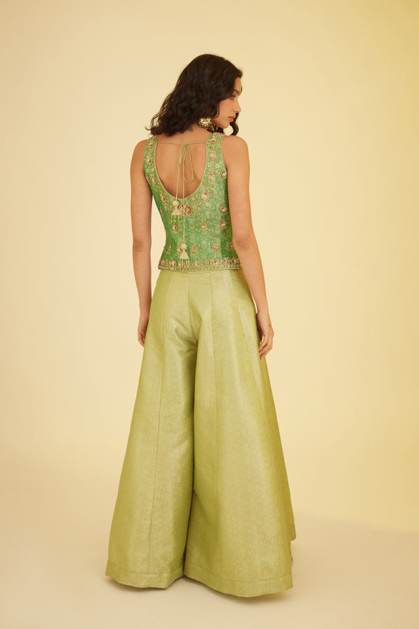 Green Sharara Set.