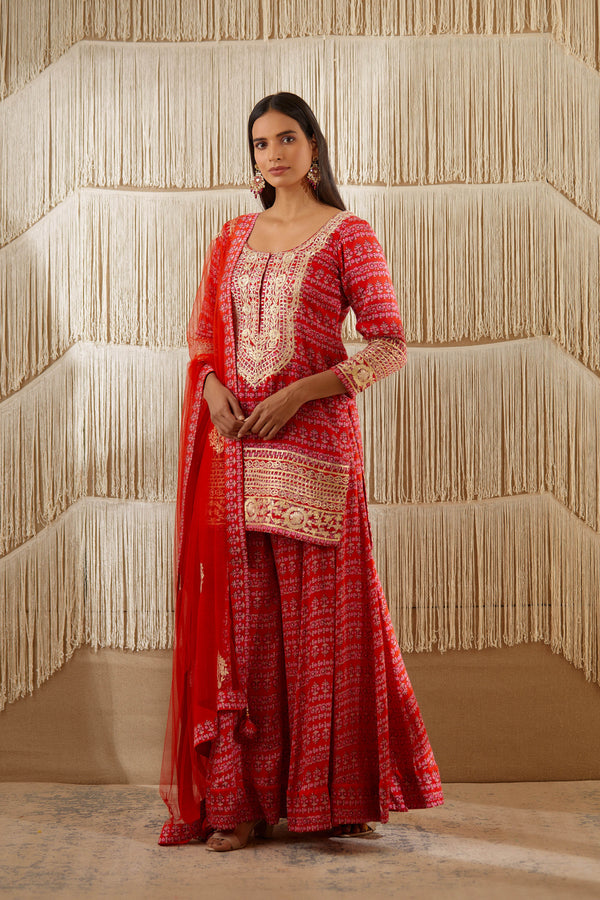 Red Sharara set.