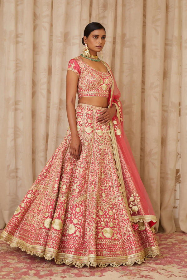 Coral Lehenga Set.