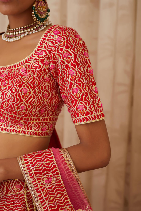 Red Lehenga Set.