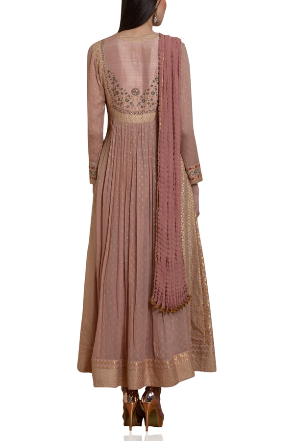 Brocade panel anarkali set