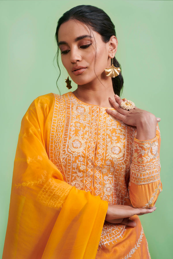 Mustard Kurta & Sharara Set.