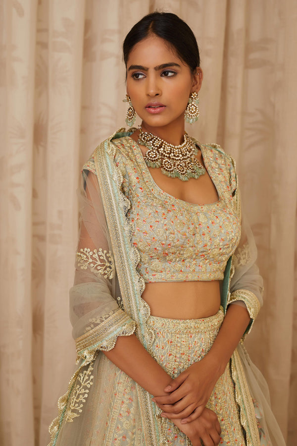 Silver Grey Lehenga Set.