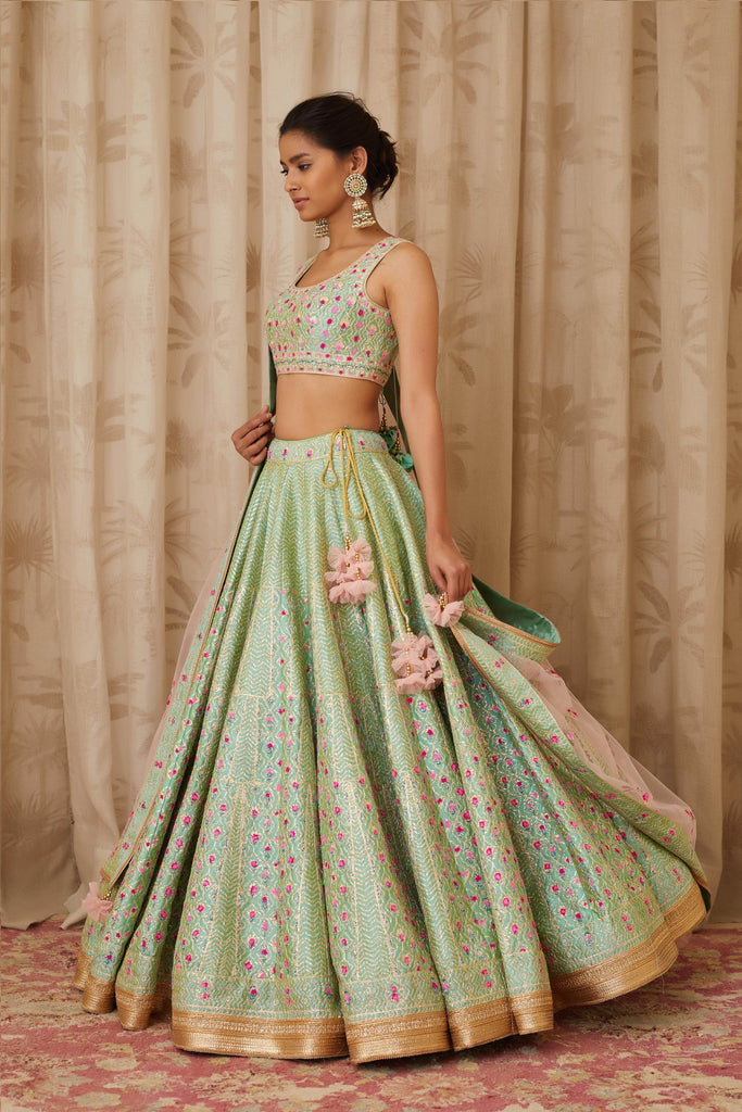 Light Sea Green Net With Embroidered Lehenga Choli at Rs 4770.00 | Surat|  ID: 2851306066862