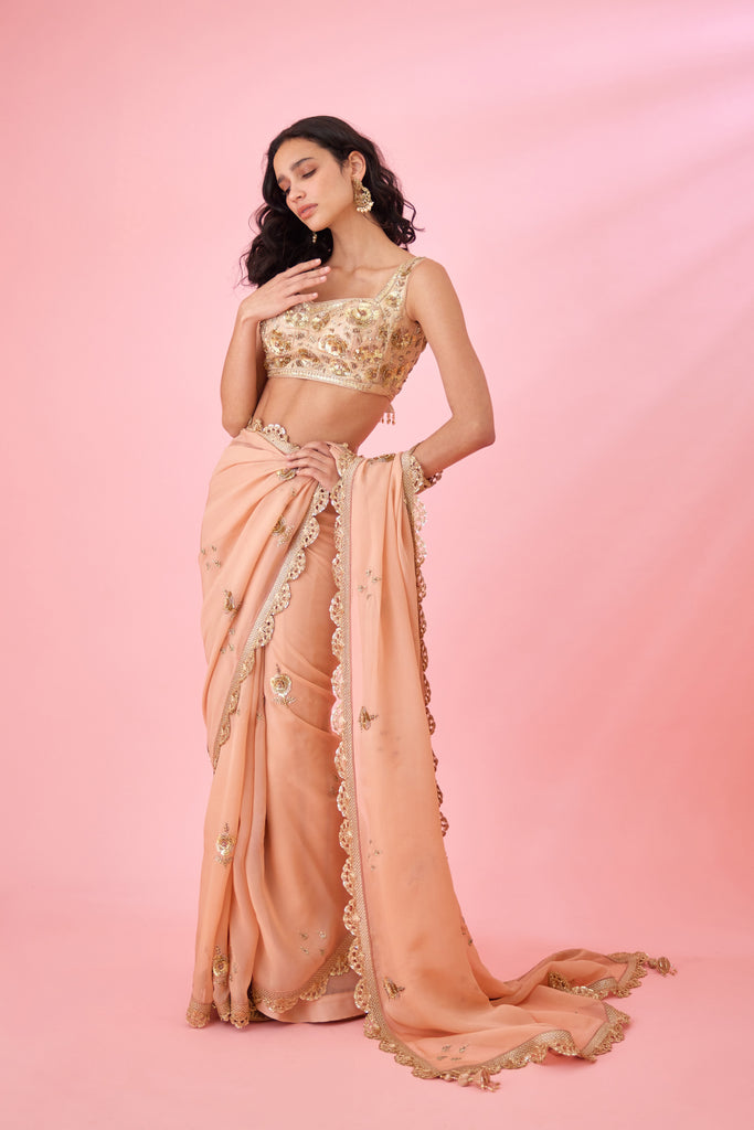 Blush Pink Saree Set. – Shyam Narayan Prasad